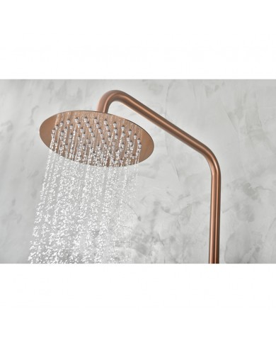 Στήλη Ντουζ Επεκτεινόμενη 2 Εξόδων Imex Monza Ροζ Χρυσό Ματ / Χαλκού PVD Μπαταρία & Ανακλινόμενη Κεφαλή & Τηλέφωνο (BDM039/ORC)