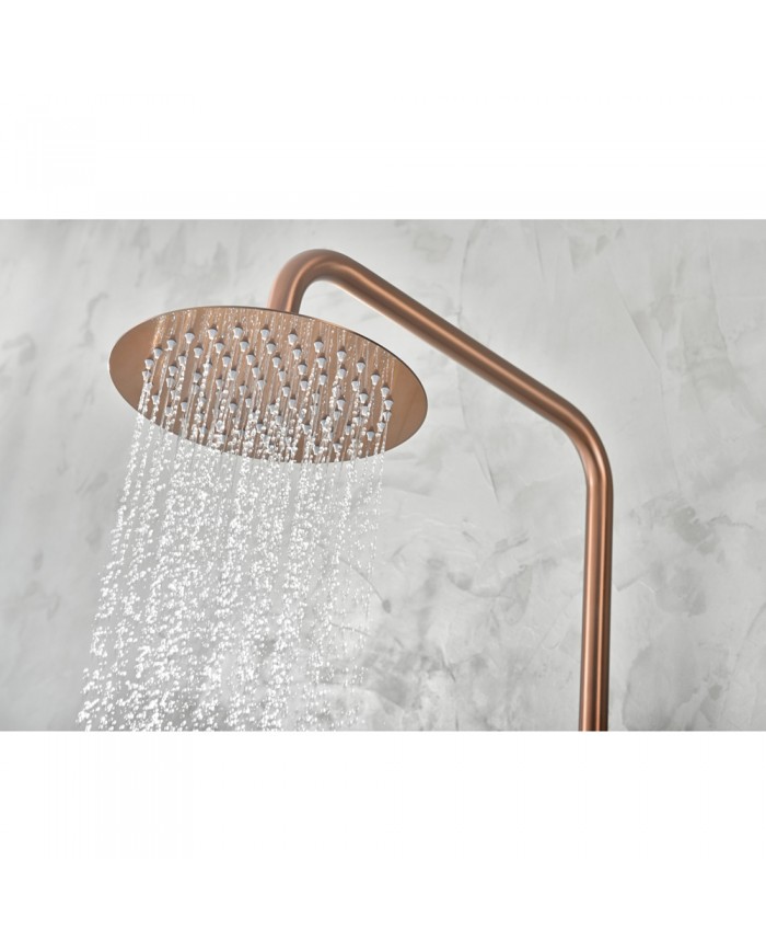 Στήλη Ντουζ Επεκτεινόμενη 2 Εξόδων Imex Monza Ροζ Χρυσό Ματ / Χαλκού PVD Μπαταρία & Ανακλινόμενη Κεφαλή & Τηλέφωνο (BDM039/ORC)