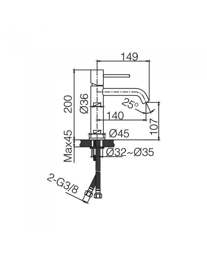 Imex Monza Basin Mixer Tap Rose Gold Matte PVD (BDM039-1ORC)