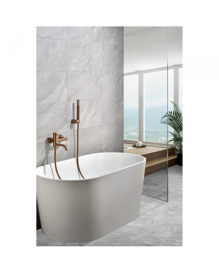 Imex Monza Bath Mixer Tap Rose Gold Matt / Copper PVD Set Shower Handset, Spiral & Base (BDM039-4ORC)