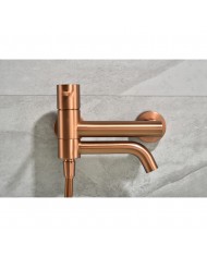 Imex Monza Bath Mixer Tap Rose Gold Matt / Copper PVD Set Shower Handset, Spiral & Base (BDM039-4ORC)