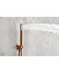 Built-in Bathroom Set Imex Tivoli Rose Gold Matt / Copper PVD Mixer 2 Ex. & Ceiling Code. Inox Ø25cm & Tel. (GPT039/ORC)