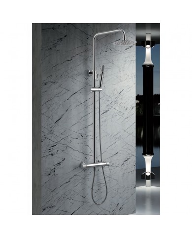 Στήλη Ντουζ Επεκτεινόμενη 2 Εξόδων Imex Line Chrome με Μπαταρία & Ανακλινόμενη Κεφαλή & Τηλέφωνο (BDD038)