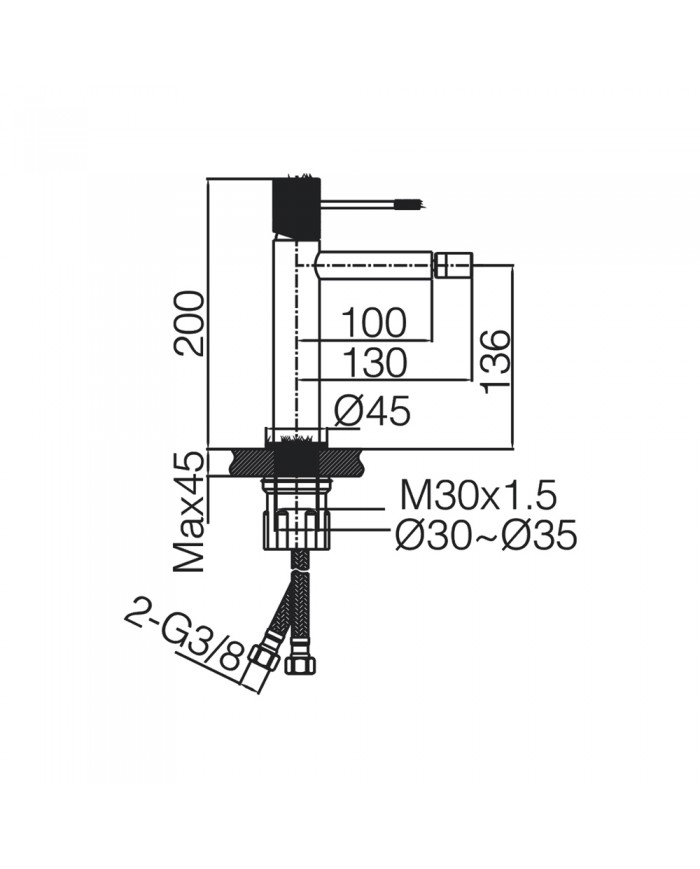 Bidet Mixer Brass Imex Line Chrome (BDD038-2)