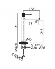 Tall Basin Mixer Brass Imex Line Chrome (BDD038-3)