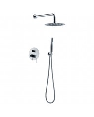 Built-in Complete Bathroom Set Imex Line Chrome 2 Outlet Mixer & Inox Bell Ø25cm & Telephone with Bracket (GPD038)