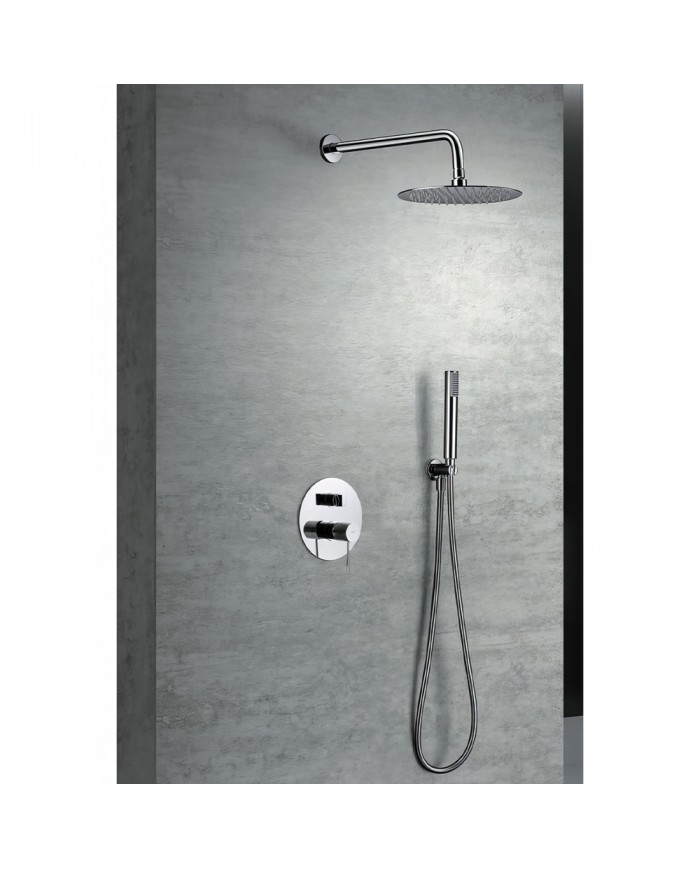 Built-in Complete Bathroom Set Imex Line Chrome 2 Outlet Mixer & Inox Bell Ø25cm & Telephone with Bracket (GPD038)