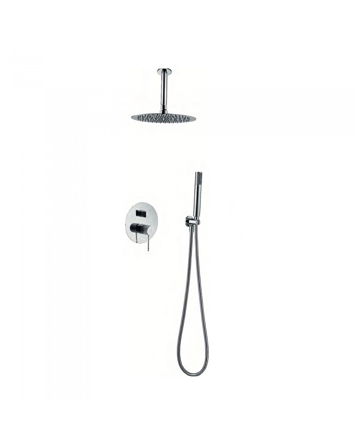 Built-in Complete Bathroom Set Imex Top Chrome 2 Outlet Mixer & Stainless Steel Ceiling Bell Ø25cm & Telephone &Bracket (GPQ038)