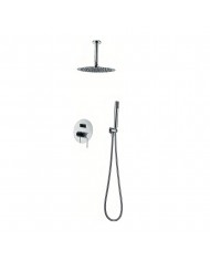 Built-in Complete Bathroom Set Imex Top Chrome 2 Outlet Mixer & Stainless Steel Ceiling Bell Ø25cm & Telephone &Bracket (GPQ038)