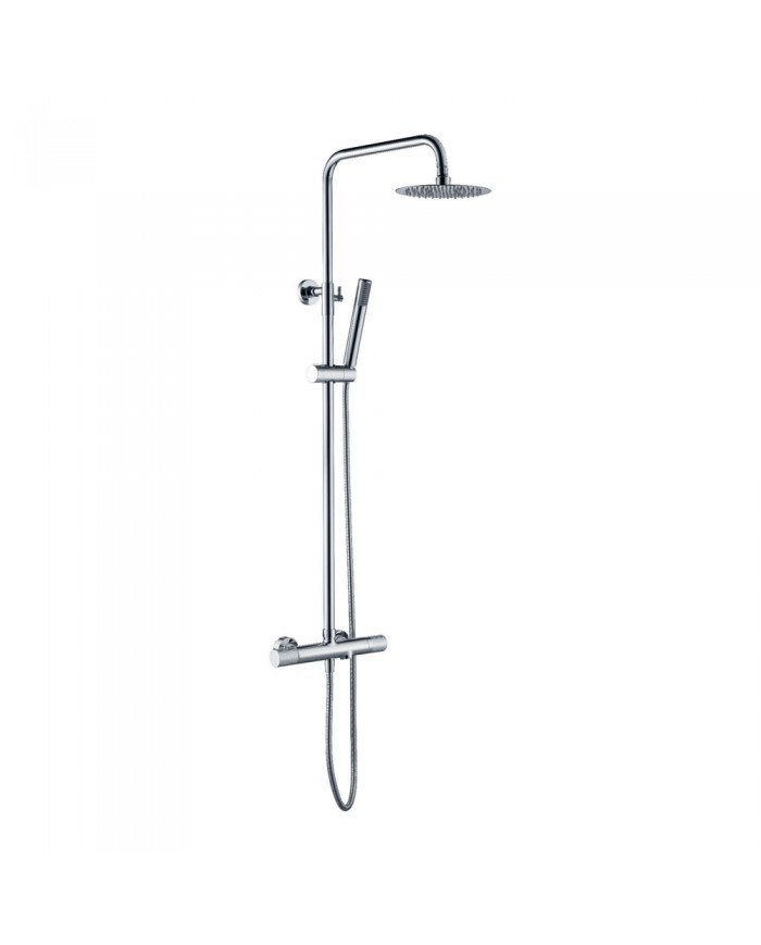 Imex Line Chrome Extendable Thermostatic Shower Column with 3 Outlets and Faucet & Tilting Head & Telephone (BTD038-B)