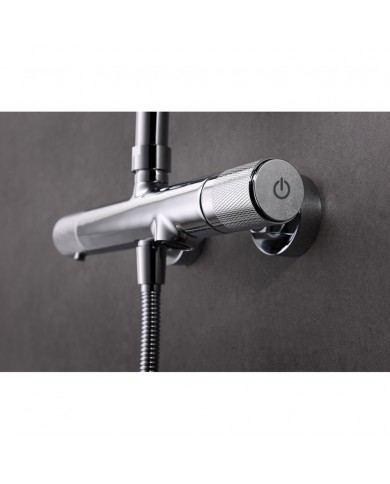 Στήλη Ντουζ Επεκτεινόμενη Θερμοστατική 3 Εξόδων Imex Line Chrome με Μπαταρία & Ανακλινόμενη Κεφαλή & Τηλέφωνο (BTD038-B)