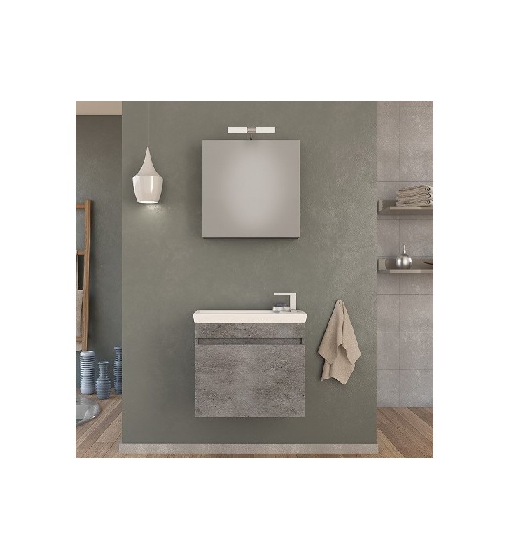 Bathroom Furniture Drop Luxus 60 Base, Washbasin, Mirror