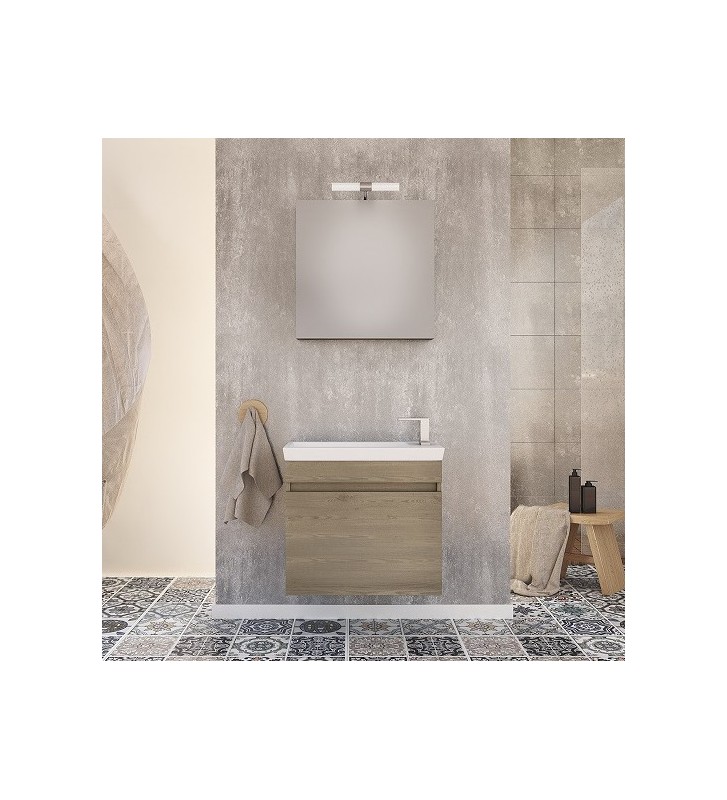 Bathroom Furniture Drop Luxus 60 Base, Washbasin, Mirror