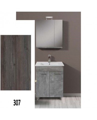 Apia MDF Laminate Bathroom Cabinet with PVC 60cm in 8 Colors Base, Sink, Mirror-Cloak & Column