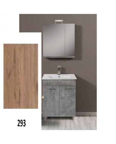 Apia Bathroom Furniture MDF Laminate with PVC 80cm in 8 Colors Base, Sink, Mirror-Cloak & Column