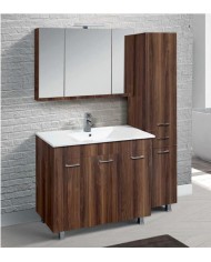 Έπιπλο Μπάνιου Apia MDF Laminate με PVC 100cm σε 8 Αποχρώσεις Βάση, Νιπτήρας, Καθρέπτης-Κρυφοντούλαπο & Στήλη