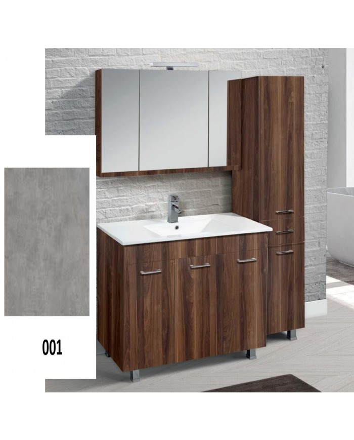Apia Bathroom Furniture MDF Laminate with PVC 100cm in 8 Colors Base, Sink, Mirror-Cloak & Column