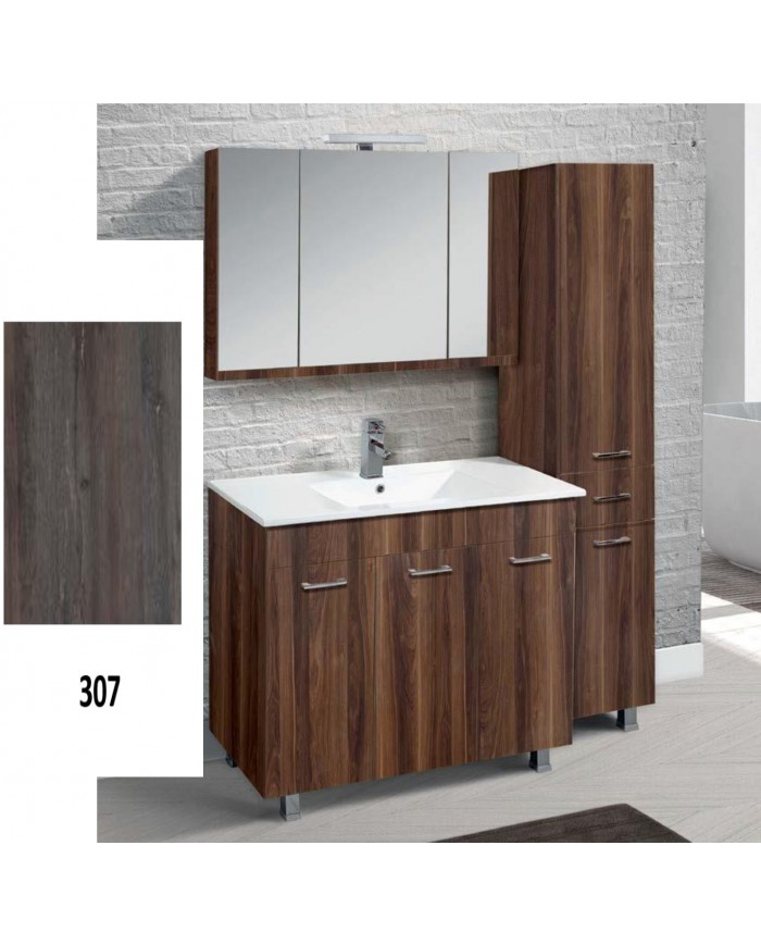Apia Bathroom Furniture MDF Laminate with PVC 100cm in 8 Colors Base, Sink, Mirror-Cloak & Column