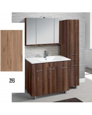 Έπιπλο Μπάνιου Apia MDF Laminate με PVC 120cm σε 8 Αποχρώσεις Βάση, Νιπτήρας, Καθρέπτης-Κρυφοντούλαπο & Στήλη