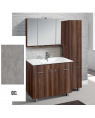 Έπιπλο Μπάνιου Apia MDF Laminate με PVC 120cm σε 8 Αποχρώσεις Βάση, Νιπτήρας, Καθρέπτης-Κρυφοντούλαπο & Στήλη