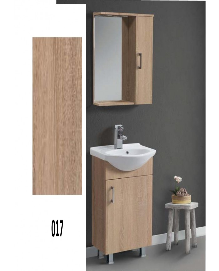 Έπιπλο Μπάνιου Economy MDF Laminate 45 Βάση, Καθρέπτης, Νιπτήρας