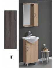 Έπιπλο Μπάνιου Economy MDF Laminate 45 Βάση, Καθρέπτης, Νιπτήρας