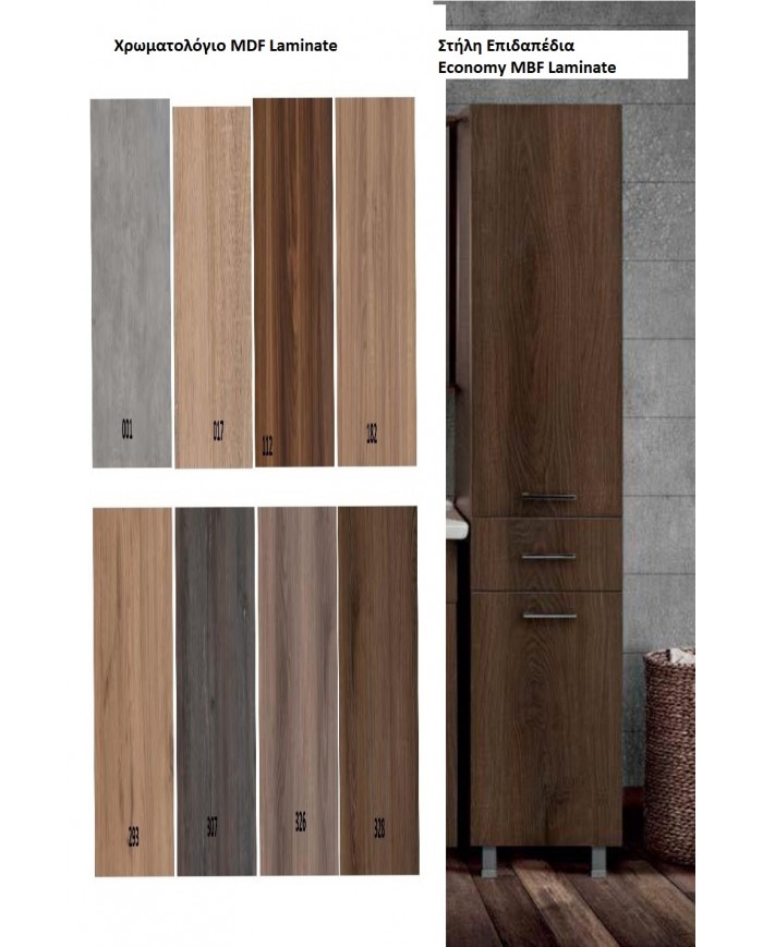Bathroom Furniture Economy MDF Laminate 45 Base, Mirror, Sink