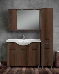 Bathroom Furniture Economy MDF Laminate 85 Base, Mirror, Washbasin, Column: