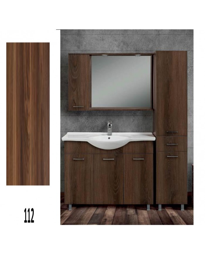 Bathroom Furniture Economy MDF Laminate 85 Base, Mirror, Washbasin, Column: