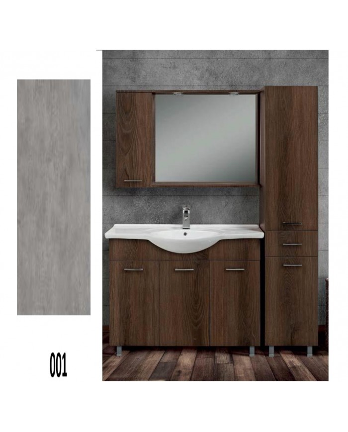 Bathroom Furniture Economy MDF Laminate 85 Base, Mirror, Washbasin, Column: