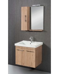 Έπιπλο Μπάνιου Κρεμαστό Aloe MDF Laminate με PVC Βάση, Καθρέπτης, Νιπτήρας