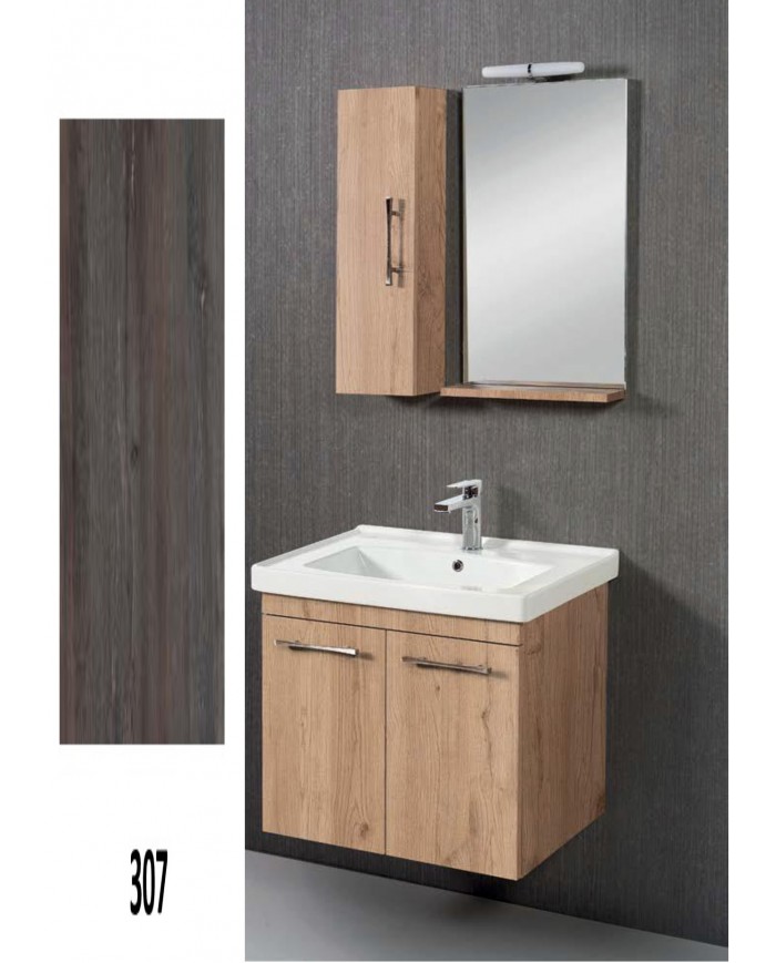 Bathroom Furniture Aloe laminate Base, Mirror, Washbasin