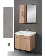 Έπιπλο Μπάνιου Κρεμαστό Aloe MDF Laminate με PVC Βάση, Καθρέπτης, Νιπτήρας