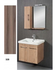 Έπιπλο Μπάνιου Κρεμαστό Aloe MDF Laminate με PVC Βάση, Καθρέπτης, Νιπτήρας