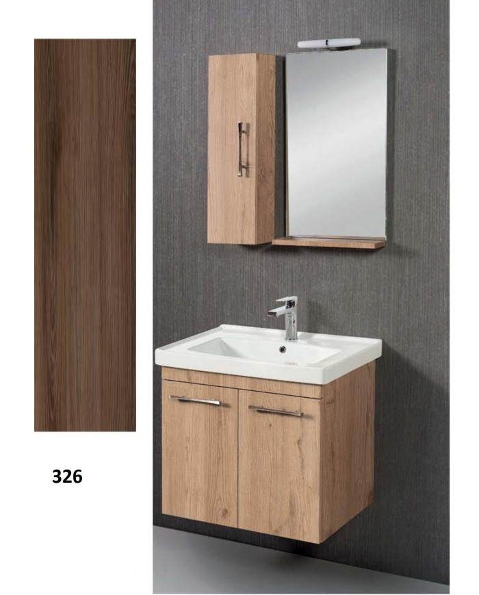 Bathroom Furniture Aloe laminate Base, Mirror, Washbasin