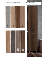 Έπιπλο Μπάνιου Economy MDF Laminate 65 Βάση, Καθρέπτης, Νιπτήρας, Στήλη: