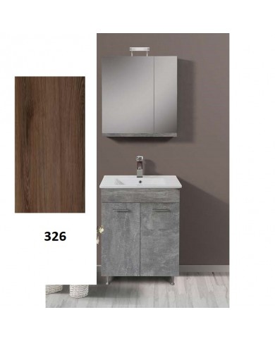 Apia MDF Laminate Bathroom Cabinet with PVC 60cm in 8 Colors Base, Sink, Mirror-Cloak & Column