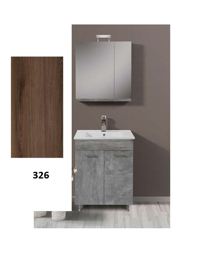 Apia Bathroom Furniture MDF Laminate with PVC 70cm in 8 Colors Base, Sink, Mirror-Cloak & Column