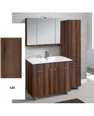 Έπιπλο Μπάνιου Apia MDF Laminate με PVC 120cm σε 8 Αποχρώσεις Βάση, Νιπτήρας, Καθρέπτης-Κρυφοντούλαπο & Στήλη