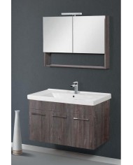 Bathroom Furniture Cappuccino MDF Laminate Base, Mirror, Sink