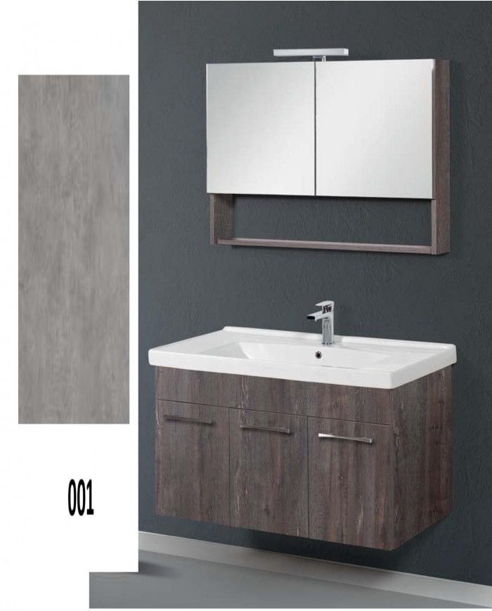 Bathroom Furniture Cappuccino MDF Laminate Base, Mirror, Sink