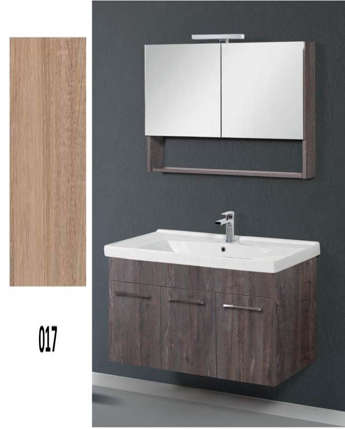 Bathroom Furniture Cappuccino MDF Laminate Base, Mirror, Sink