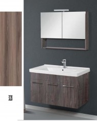 Bathroom Furniture Cappuccino MDF Laminate Base, Mirror, Sink