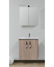 Έπιπλο Μπάνιου Promo MDF Laminate 017 Βάση,Νιπτήρας,Καθρέφτης & Φωτιστικό