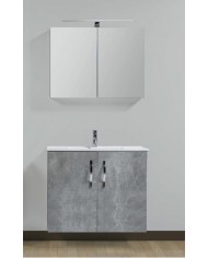 Έπιπλο Μπάνιου Promo MDF Laminate 001 Βάση,Νιπτήρας,Καθρέφτης & Φωτιστικό