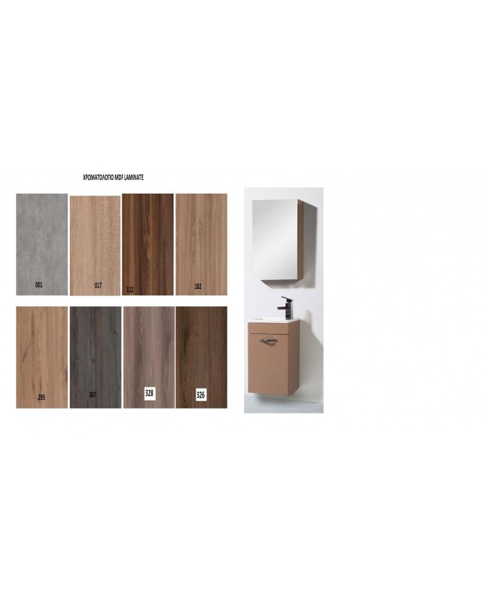 Bathroom Furniture Mini MDF Laminate Base, Sink, Mirror
