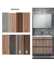 Έπιπλο Μπάνιου Katarina MDF Laminate  σε 8 Αποχρώσεις βάση, νιπτήρας, καθρέπτης, Στήλη: