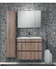 Έπιπλο Μπάνιου Katarina MDF Laminate  σε 8 Αποχρώσεις βάση, νιπτήρας, καθρέπτης, Στήλη:
