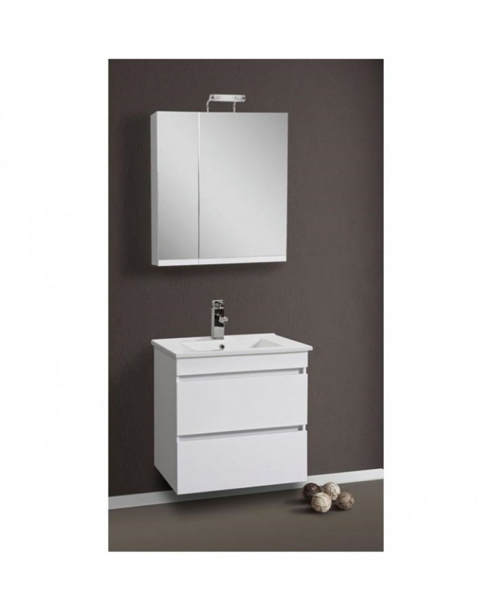 Bathroom Furniture Katarina MDF Acrylic 70 cm base, washbasin, mirror Column: