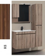 'Επιπλο Μπάνιου Mabo Luna  MDF Laminate σε 8 Αποχρώσεις (70 / 80cm) βάση, νιπτήρας, καθρέπτης, Στήλη: